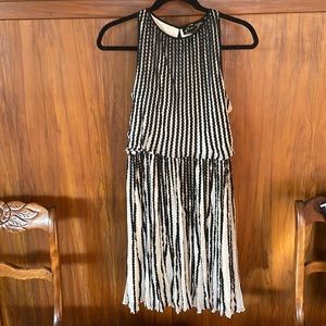 Beautiful Anthropologie cream + black cocktail dress